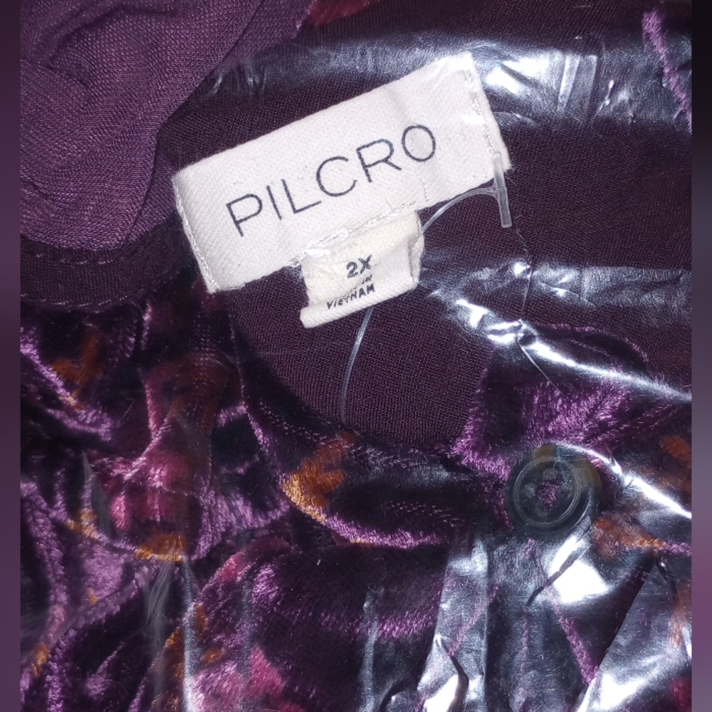 NWOT Anthro Pilcro Keira Collared Button-Front Blouse Long-Sleeve 2X - Picture 4 of 6
